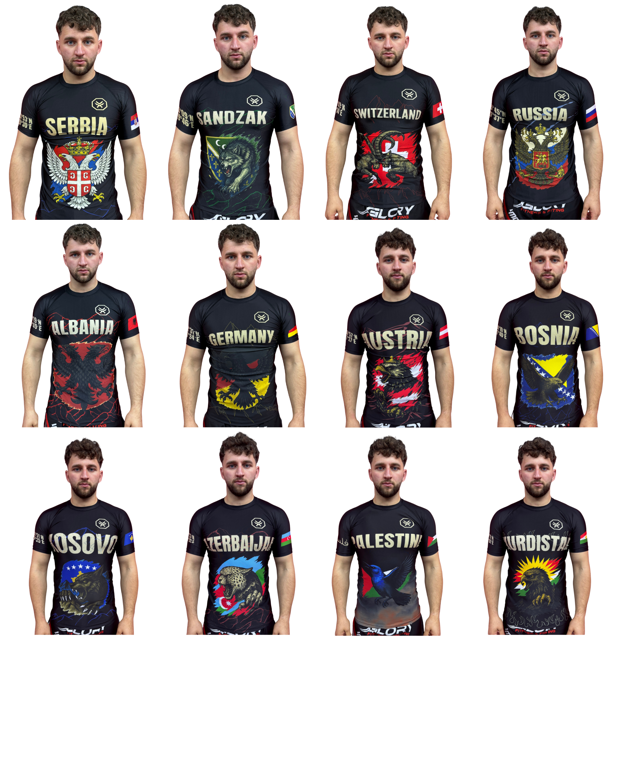 Länder Rashguard - Mit Namen (Versand ca. 4 Wochen)